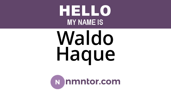 Waldo Haque