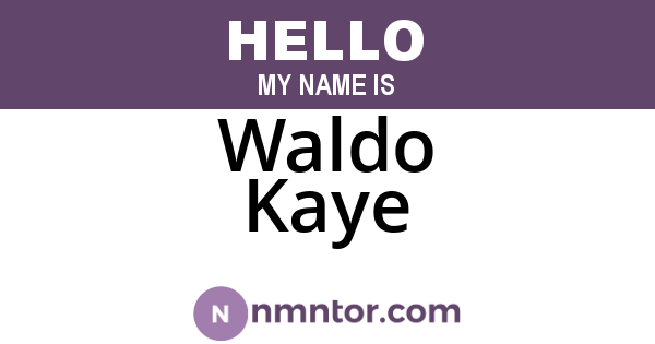 Waldo Kaye