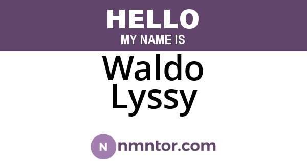 Waldo Lyssy
