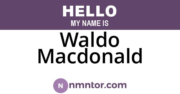 Waldo Macdonald