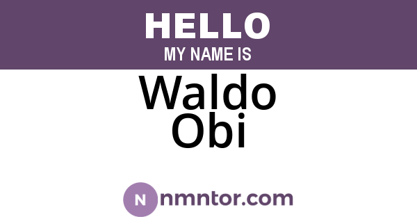 Waldo Obi