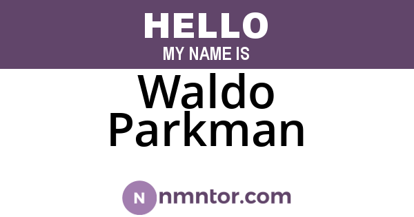 Waldo Parkman