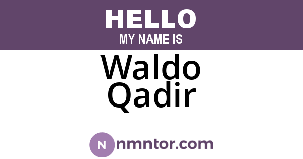 Waldo Qadir