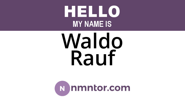 Waldo Rauf