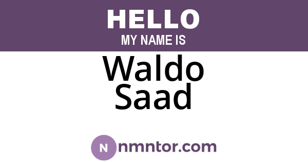 Waldo Saad