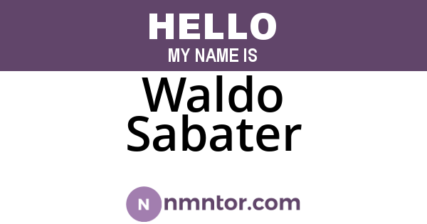 Waldo Sabater