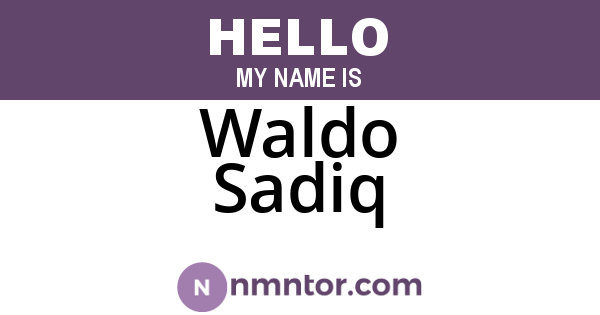 Waldo Sadiq
