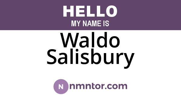 Waldo Salisbury