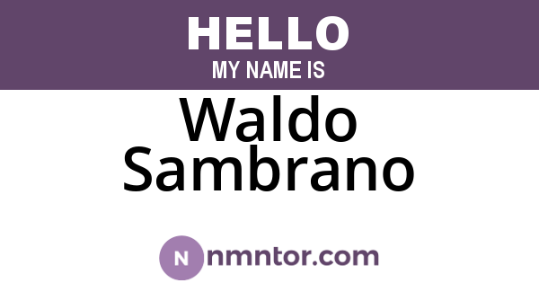Waldo Sambrano