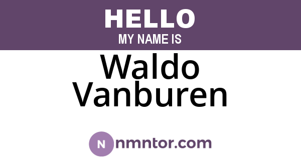 Waldo Vanburen