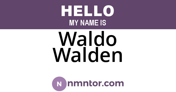 Waldo Walden
