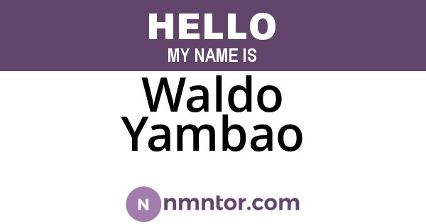 Waldo Yambao