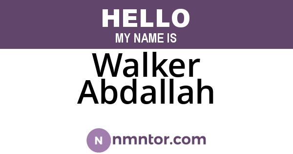 Walker Abdallah