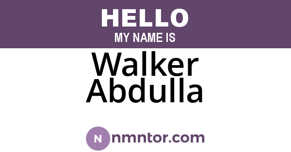 Walker Abdulla