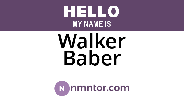 Walker Baber