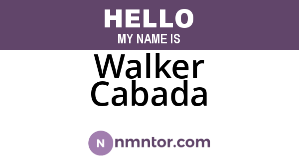 Walker Cabada