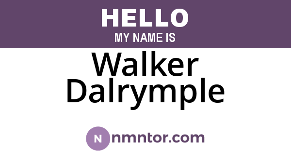 Walker Dalrymple