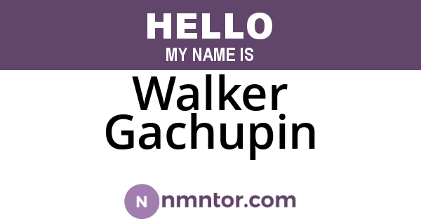 Walker Gachupin