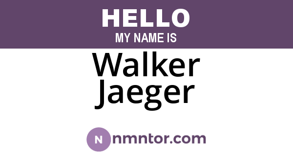 Walker Jaeger