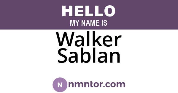 Walker Sablan