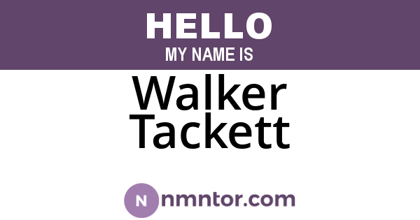 Walker Tackett
