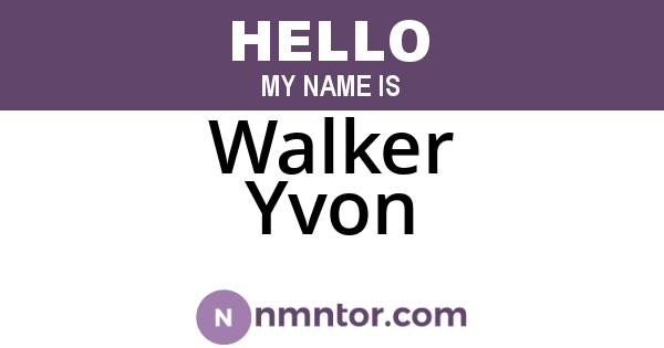Walker Yvon