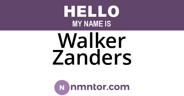 Walker Zanders