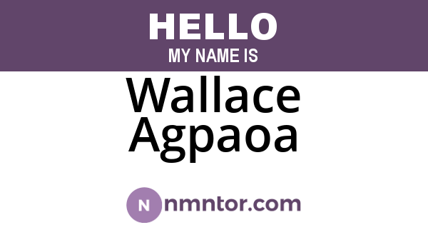 Wallace Agpaoa