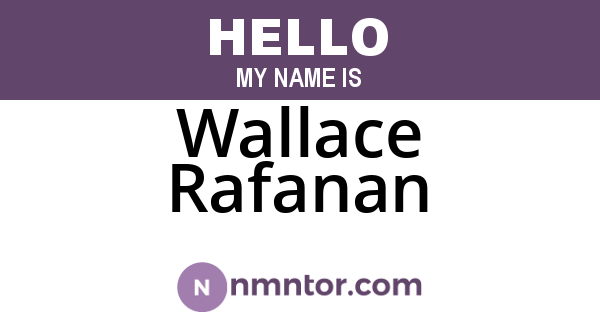 Wallace Rafanan