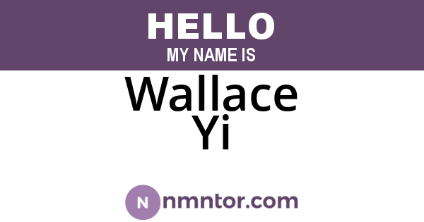 Wallace Yi