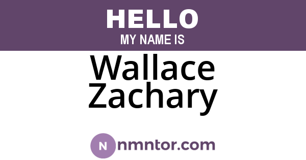 Wallace Zachary