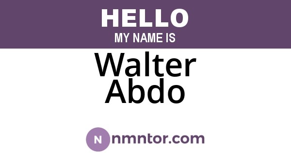 Walter Abdo