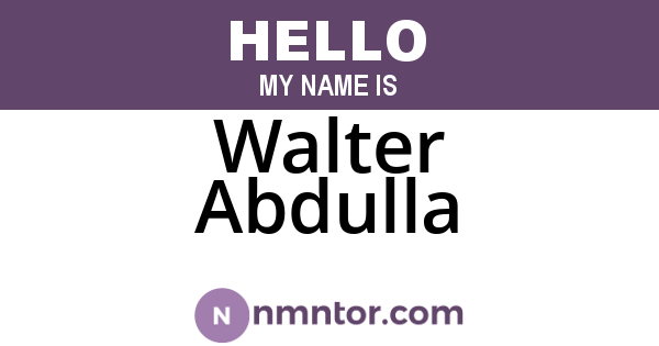Walter Abdulla