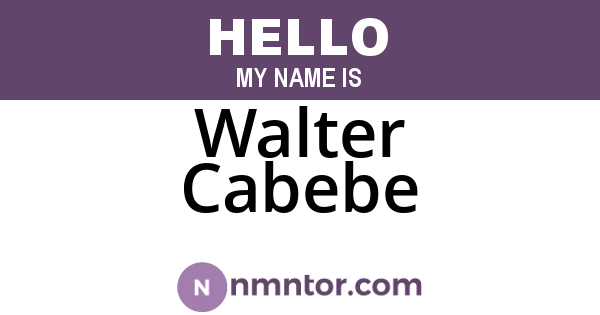 Walter Cabebe