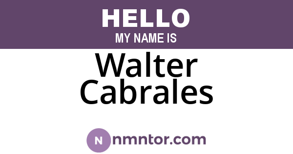Walter Cabrales
