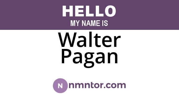Walter Pagan
