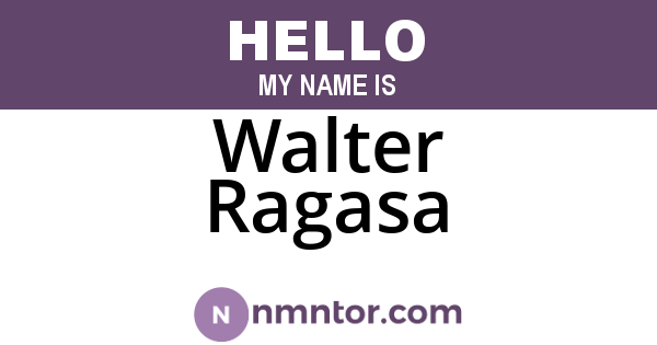 Walter Ragasa