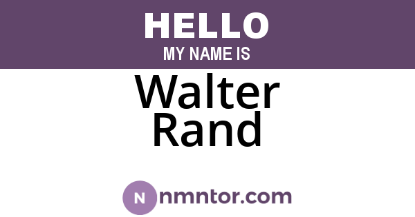 Walter Rand