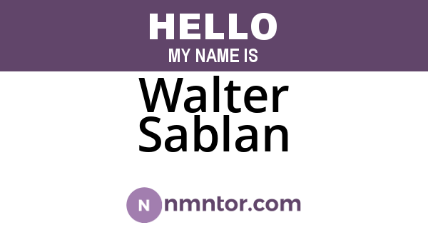 Walter Sablan