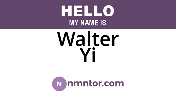 Walter Yi