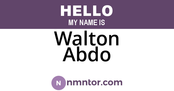 Walton Abdo