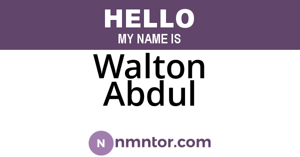 Walton Abdul