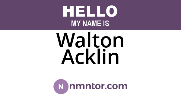 Walton Acklin