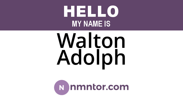 Walton Adolph