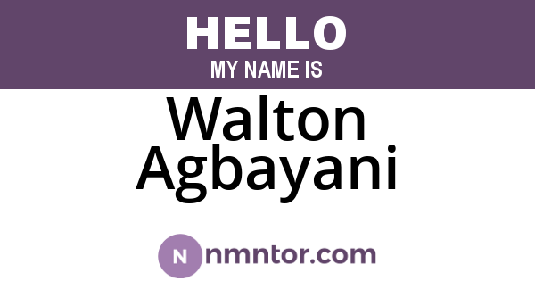 Walton Agbayani