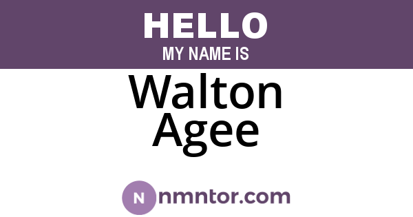 Walton Agee