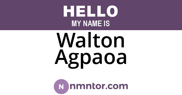 Walton Agpaoa