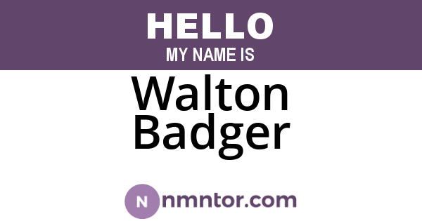 Walton Badger