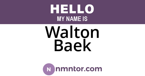 Walton Baek