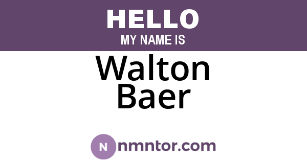 Walton Baer